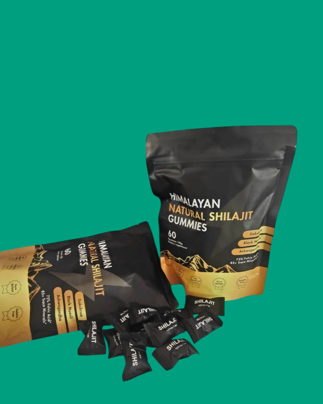 dos bolsas llenas de shilajit